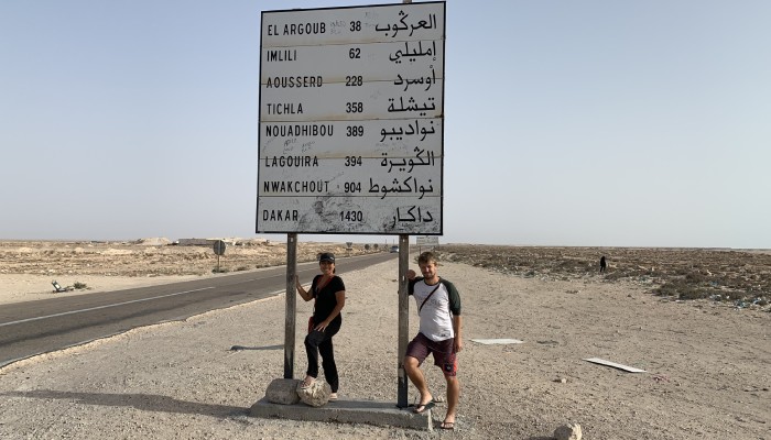 Roadsign in Mauritania